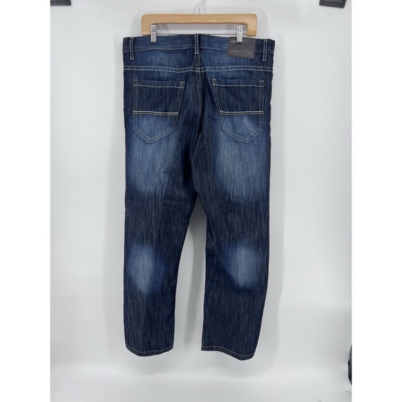 Y2K Southpole Denim Jeans Size 36x30 Faded Dark Wash MCMXCI - Picture 3 of 8